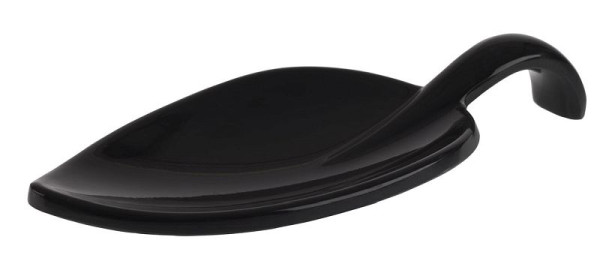 APS Fingerfood-Löffel -LEAF-, 10 x 4,5 cm, Höhe: 1,5 cm, Melamin, schwarz, VE: 50 Stück, 83888
