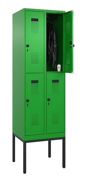 C+P Doppelstock-Spind Evolo PLUS, Gestell, 4 Fächer, 2120x600x500mm, 6037/6037, Drehriegel, 0493307-20 S10026