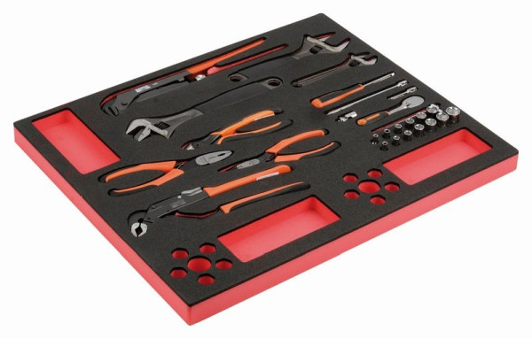 Bahco 3/3 Einlage, 1/4" Steckschlüssel-Einsätzen, Zubehör + Zangen, 26-teilig, FF1A5022