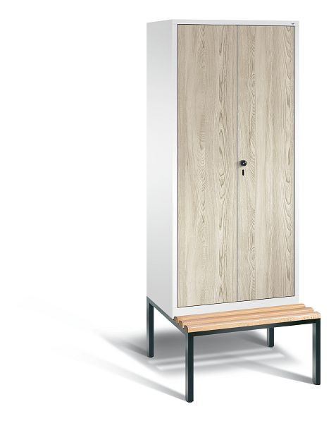 C+P Spind Evolo, 2 Abteile, H2090xB810xT815 mm, Weiß/MDF Esche, 48052-22 S10342