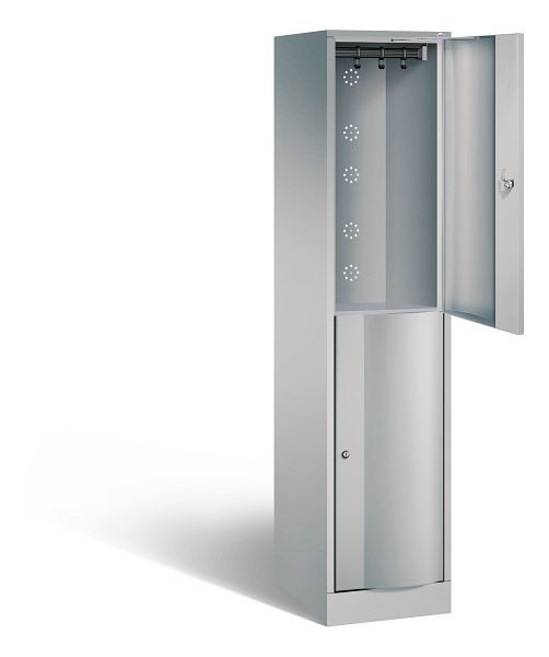 C+P Spind doppelstöckig Resisto, H1950xB396xT540mm, Farbe: Weißaluminium, 8270-172 S10046