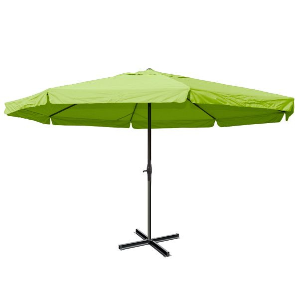 Mendler Sonnenschirm Meran Pro, Gastronomie Marktschirm mit Volant Ø 5m Polyester/Alu 28kg, grün ohne Ständer, 34347