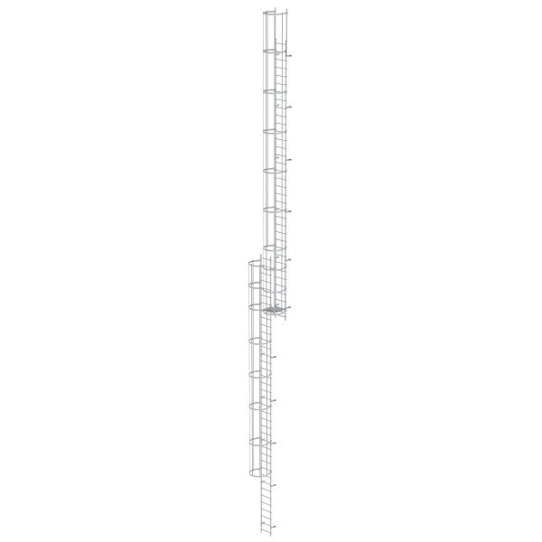 Munk Günzburger Steigtechnik Mehrzügige Steigleiter mit Rückenschutz (Bau) Aluminium eloxiert 19,96m, 500175