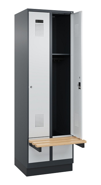 C+P Spind Evolo PLUS, 2 Abteil, 1950x600x815mm, 7016/7035, Zylinderschloss, 049040-20 S10044