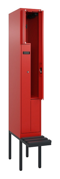 C+P Z-Spind Evolo PLUS, Bank, 2 Fächer, 2120x300x815mm, 3020/3020, Zylinderschloss, Material Sitzfläche Kunststoff, 0490437-102 S10106