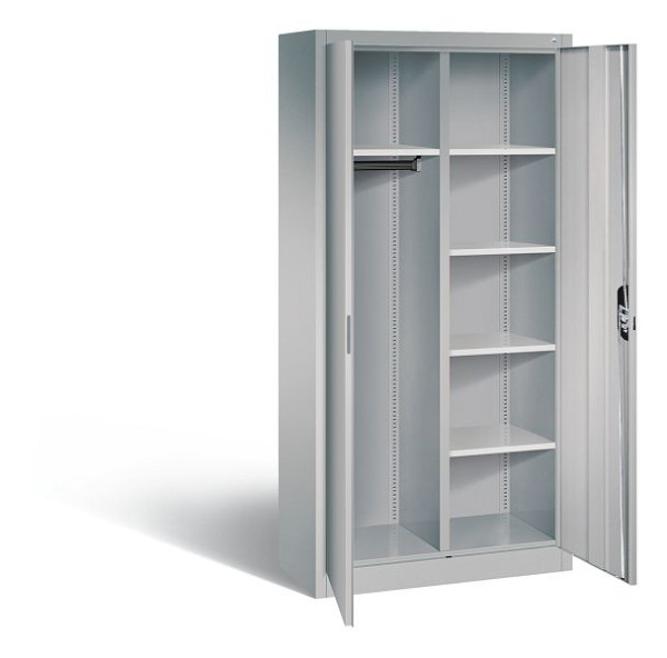 C+P Akten-/Garderobenschrank Acurado, H1950xB930xT400mm, Farbe: Weißaluminium, Muldengriff, 5 OH, 9260-30 S10345