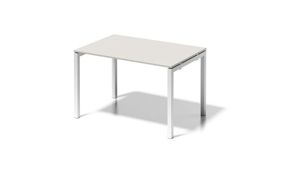 Bisley Cito Schreibtisch, 730 mm höhenfixes U-Gestell, H 19 x B 1200 x T 800 mm, grauweiß/verkehrsweiß, DUF1208GW396