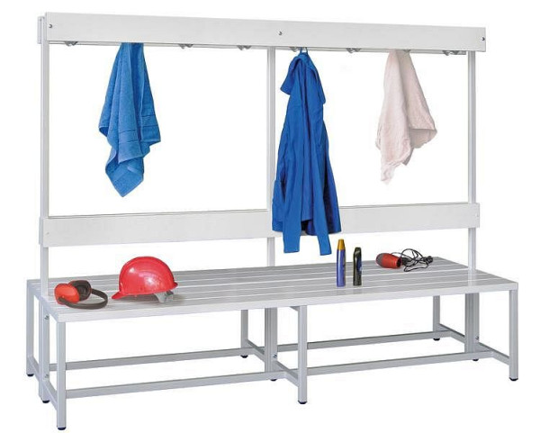 Pavoy Garderobensitzbank 2000 mm, doppelseitig, PVC-Leisten, 57579-200-000-303