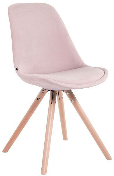 CLP Besucherstuhl Toulouse Samt Rund natura, pink, 312464