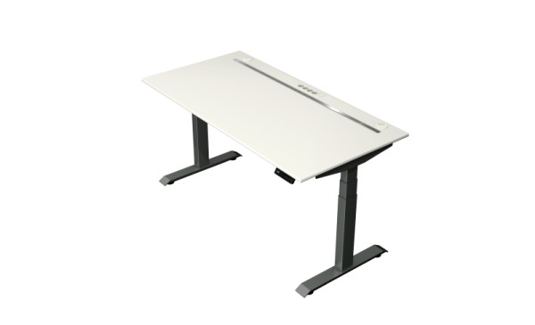 Kerkmann Steh-/Sitztisch Move boost 4 1600 X 800 elektrisch höhenverstellbar von 640-1290 mm, Anthrazit/Weiß, 10440610
