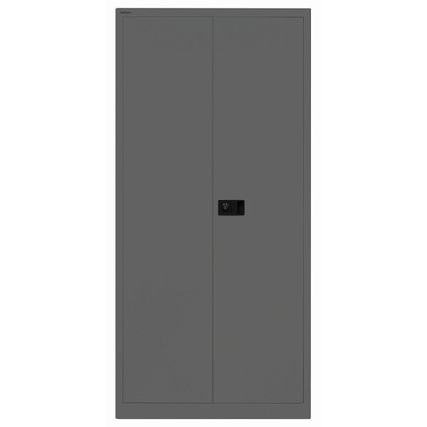 Bisley Flügeltürenschrank UNIVERSAL, 4 Fachböden für 5 Ordnerhöhen, Breite 914 mm, Tiefe 400, 634 anthrazitgrau, 80kg je Fachboden, E782A04G634