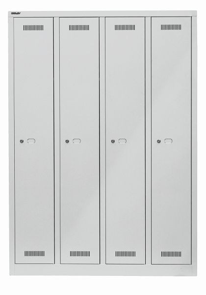 Bisley MonoBloc™ Garderobenschrank, 4 Abteile, je 1 Fach, lichtgrau, ML11Q1645