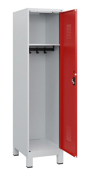 C+P Spind Evolo PLUS, Füße, 1 Abteil, 1630x400x500mm, 7035/3020, Zylinderschloss, 0490105-12 S10028