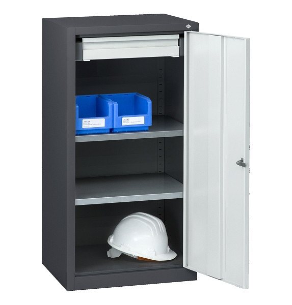 C+P Stahl-Flügeltürenschrank Serie 89, H1000xB100xT500mm, 7016/7035, 87210-00 S10073