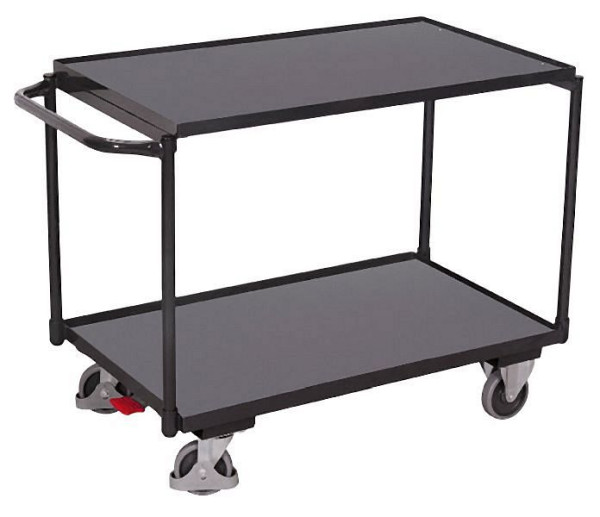 VARIOfit Tischwagen mit 2 Ladeflächen, RAL 7016, Außenmaße: 1.175 x 625 x 850 mm (BxTxH), sw-600.501/AG