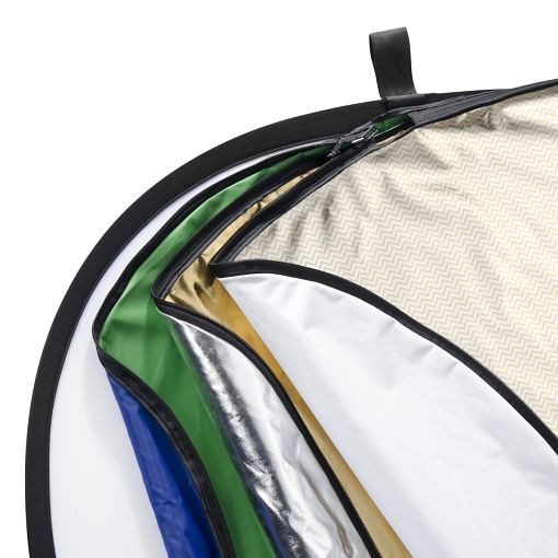 Walimex 7in1 Faltreflektor Set, 108x167cm, Farben: transparent/ weiß/ silber/ gold/ wavygold/ grün/ blau, inkl. Transporttasche, 1017688
