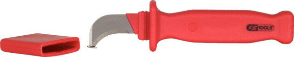 KS Tools Kabelmesser mit Schutzisolierung und Hakenklinge, 200mm, 117.1296