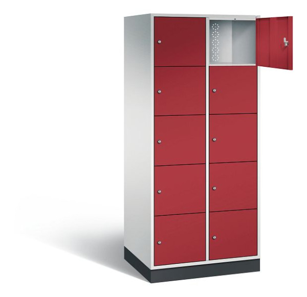 C+P XL-Schließfachschrank Intro, H1950xB820xT590mm, Farbe: Lichtgrau / Rubinrot, 8570-203 S10003