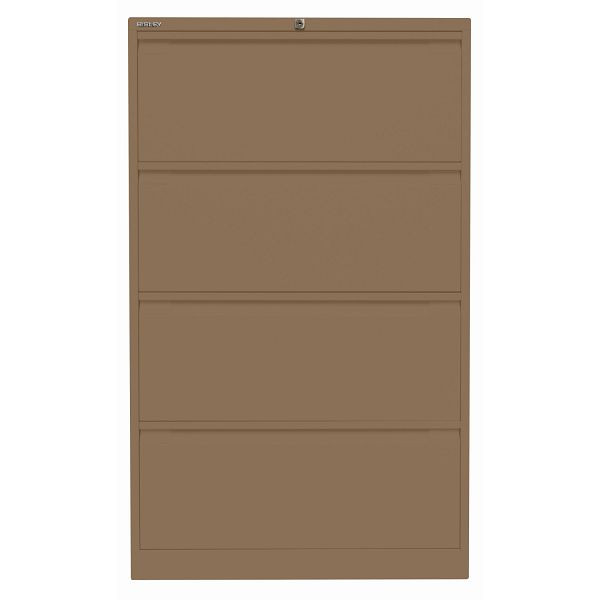 Bisley Hängeregistraturschrank, doppelbahnig, 4 HR-Schubladen, 668 coffee, DF4668