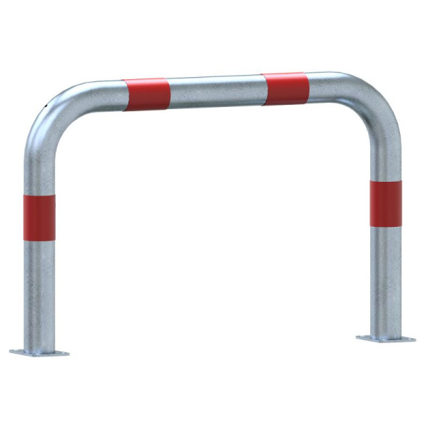 STEIN HGS Absperrbügel zum Aufdübeln aus Stahlrohr Ø76 mm, Breite 1000 mm, silber, rot, rot, 80470.0011