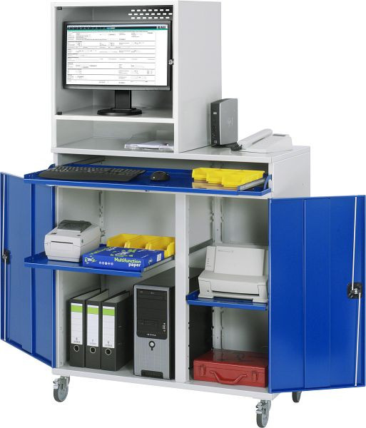 RAU Computer-Schrank - Modell 65, B1100 x T520 x H1185 mm, 07-1100T-M65-MG5F.11