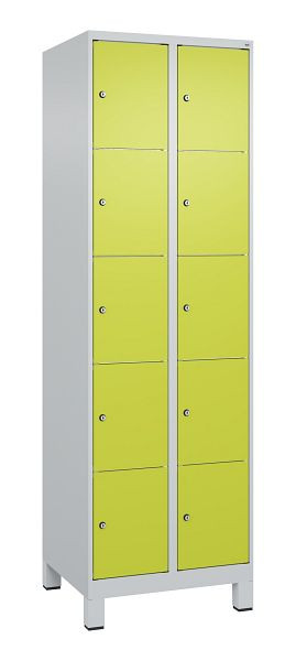 C+P Schließfachschrank Classic PLUS, Füße, 2 Abteile, 1950x600x500mm, 7035/0024, 080010-205 S10010