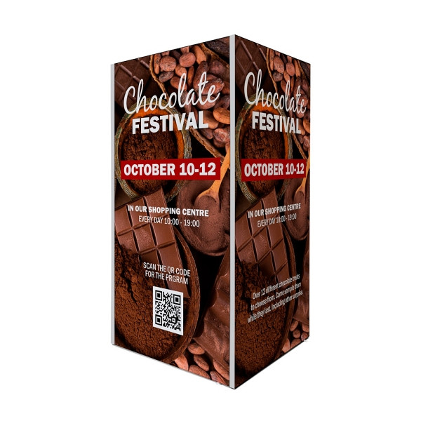 Showdown Displays Spannstoff-Rahmen Tower 1000 x 1060 x 2000mm, TFRTOWER100x200