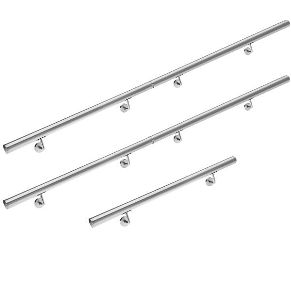 monzana Handlauf 5er-Set Edelstahl 4,2x500cm, 994348, 4250525377675
