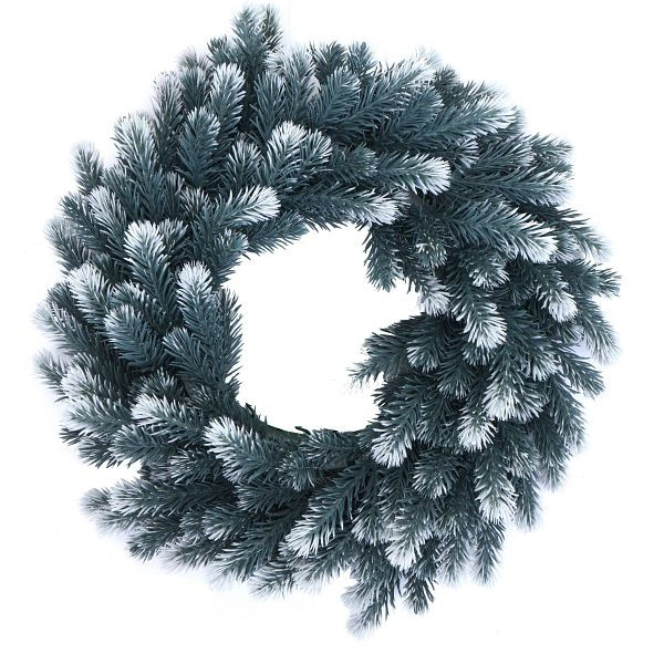 Mendler Künstlicher Kranz HWC-O98, Türkranz Tischkranz, Deko künstlich Ø 45cm, Tanne mit Schnee, 139605