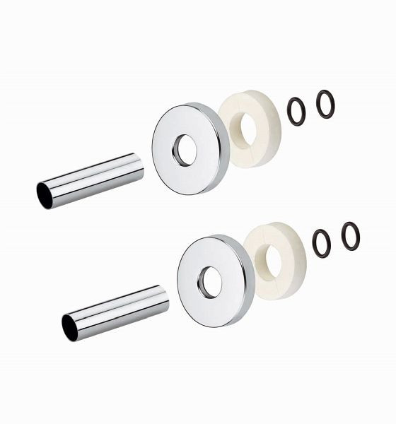 Sanotechnik Abdeckrosette rund Chrom zu Badezimmer-Heizkörper, Kit Abdeckrohe und Abdeckkappe, VE: 2 Stück, BZ006