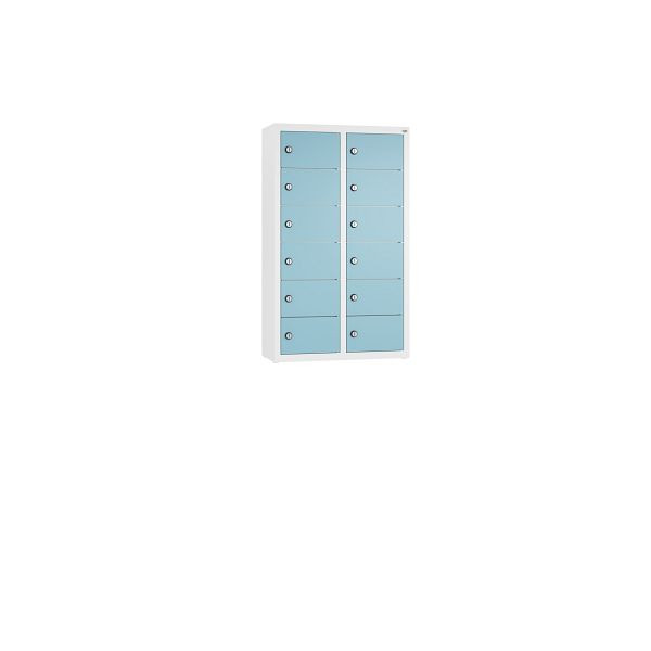 C+P Kleingefachschrank, 12 Fächer, H770xB460xT200 mm, Weiß/Horizontblau, 80700-231 S10067