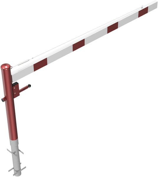 Schake Drehschranke mit Seilzugverstärkung, zum Einbetonieren, Schrankenbaumlänge: 2500 mm, mit Dreikantverschluss, 4113_25FB