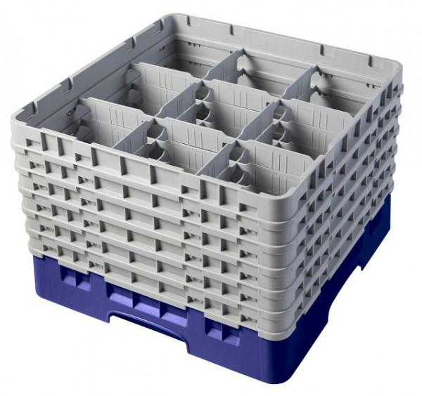 Cambro Spülkorb mit 9 Fächer Camrack® 30 cm Marineblau, 9S1114186
