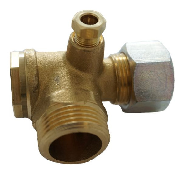 AEROTEC Rückschlagventil 1/4 Zoll AG - 10 mm Rohr - mit Entlastungsanschluss, 9414167-PS