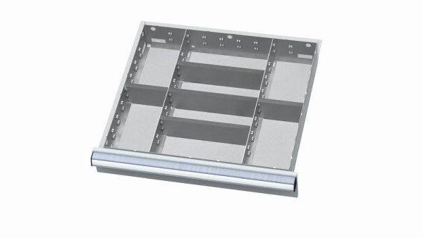 Simplaflex Metalleinteilung für Schubladen, Blendenhöhe: 100/125 mm, Innenmaß 500 x 450 mm, CL6E100MT05