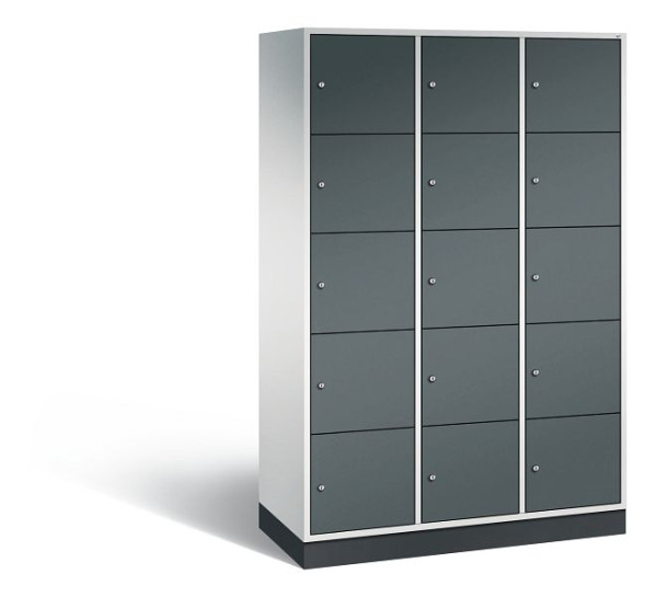 C+P XL-Schließfachschrank Intro, 15 Fächer, H1950B1220T490 mm, Grau/Anthrazit, 8570-302 S10149