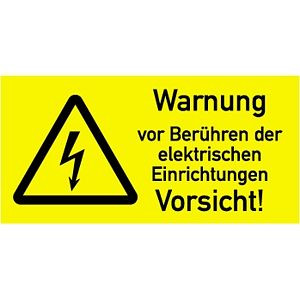 Moedel Warnung vor Berühren der elektrischen Einrichtungen, Kombischild, Folie, 74x37 mm, 57968