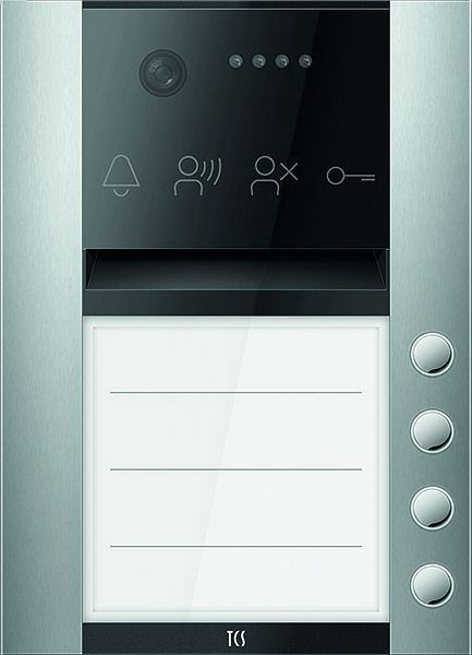 TCS Türkontrollsystem PES PRO Video Außenstation 4T 1 Spalte AP silber, AVA610104-0010