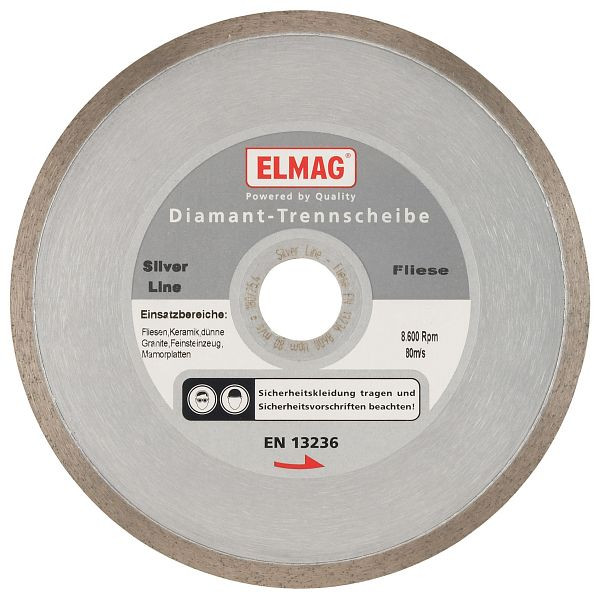 ELMAG Diamantscheibe 115mm, SILVER LINE - FLIESE (Bohrung: 22,2 mm), 61500