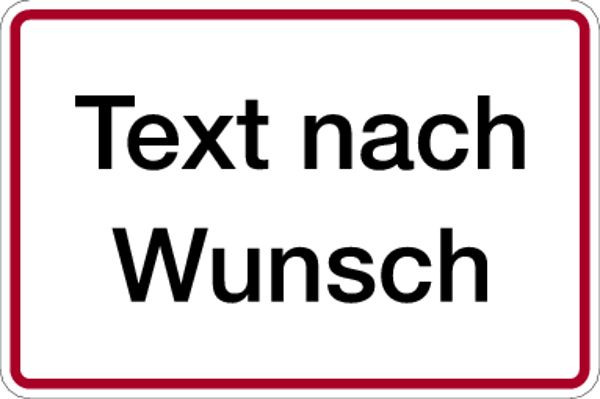 Schilder Klar Kunststoffschild, Grund weiß, Schrift schwarz, Rand rot, 300x200x1.5 mm Kunststoff, 915/76