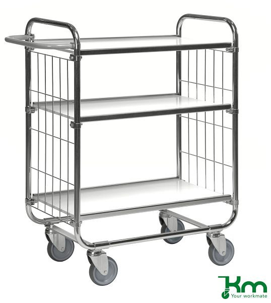 Kongamek Bordwagen Serie 8000, 4 Lenkrollen, 2 davon mit Bremsen, 815 x 470 x 1120 mm, KM8000-3SB