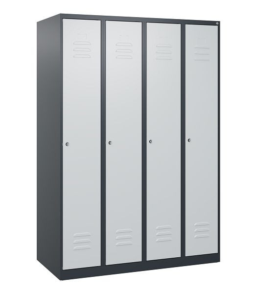 C+P Umkleidespind Classic PLUS, 4 Abteile, 1700x1200x500mm, 7016/7035, Zylinderschlösser, 0800007-40 S10019
