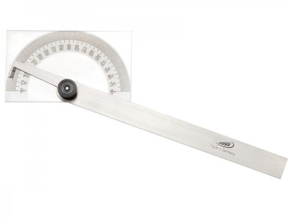 HELIOS PREISSER Gradmesser, mit rechteckiger Platte, Schenkellänge 150 mm, 413302