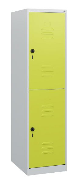 C+P Doppelstöckiger Spind Classic PLUS, 1530x400x500mm, 7035/0024, Drehriegel, 0803005-12 S10009