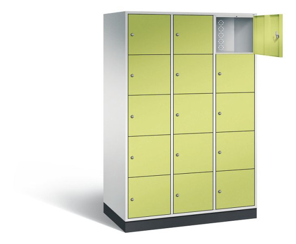 C+P XL-Schließfachschrank Intro, H1950xB1220xT590mm, Farbe: Lichtgrau / Viridingrün, 8570-303 S10049