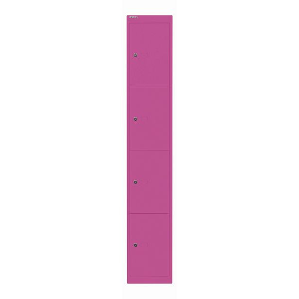 Bisley Schließfachschrank Office, 4 Fächer, Tiefe 457 mm, 681 fuchsia, CLK184681