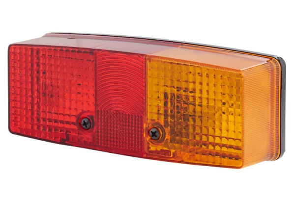 HELLA Heckleuchte, Glühlampe, 12/24V, Anbau/geschraubt, Lichtscheibenfarbe: rot/gelb/weiß, Stecker: Flachstecker, rechts, 2SE 003 184-101