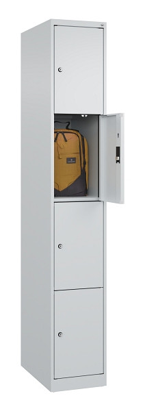 C+P Schließfachschrank Evolo PLUS, 4 Fächer, 1850x300x500mm, 7035/7035, 049000-104 S10013