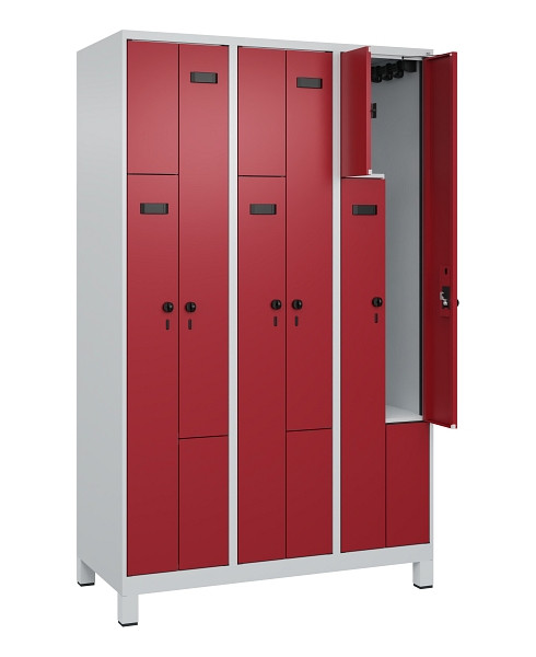 C+P Z-Spind Evolo PLUS, Füße, 6 Fächer, 1950x1200x500mm, 7035/3003, Drehriegel, 049013-326 S10009