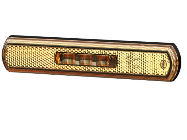 HELLA Seitenmarkierungsleuchte, Shapeline Tech, LED, 24/12V, Anbau/geklebt, gelb, LED: gelb, 500mm, 2-polig, links/rechts, 2PS 013 300-001